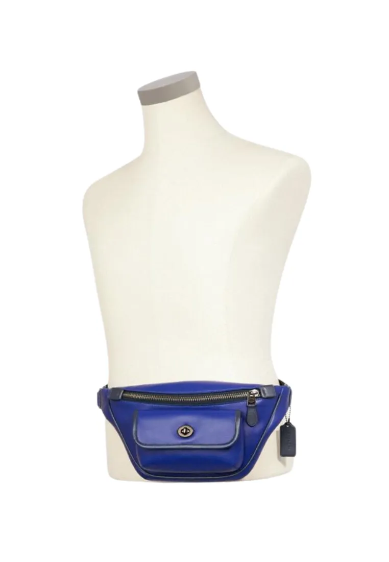 ( AS IS ) Coach Heritage C3748 Belt Bag In Indigo