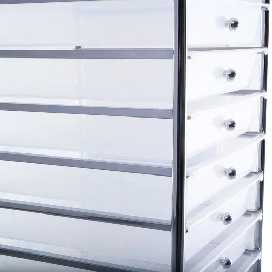 10 Drawer Rolling Storage Cart Organizer-Clear