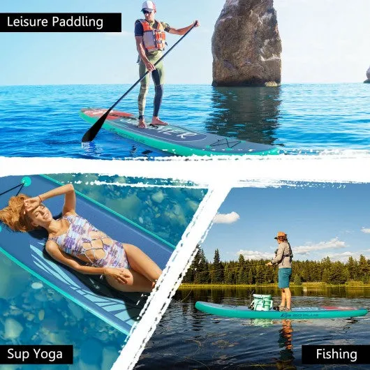 10 Feet Inflatable Stand Up Paddle Board with Backpack Leash Aluminum Paddle-M