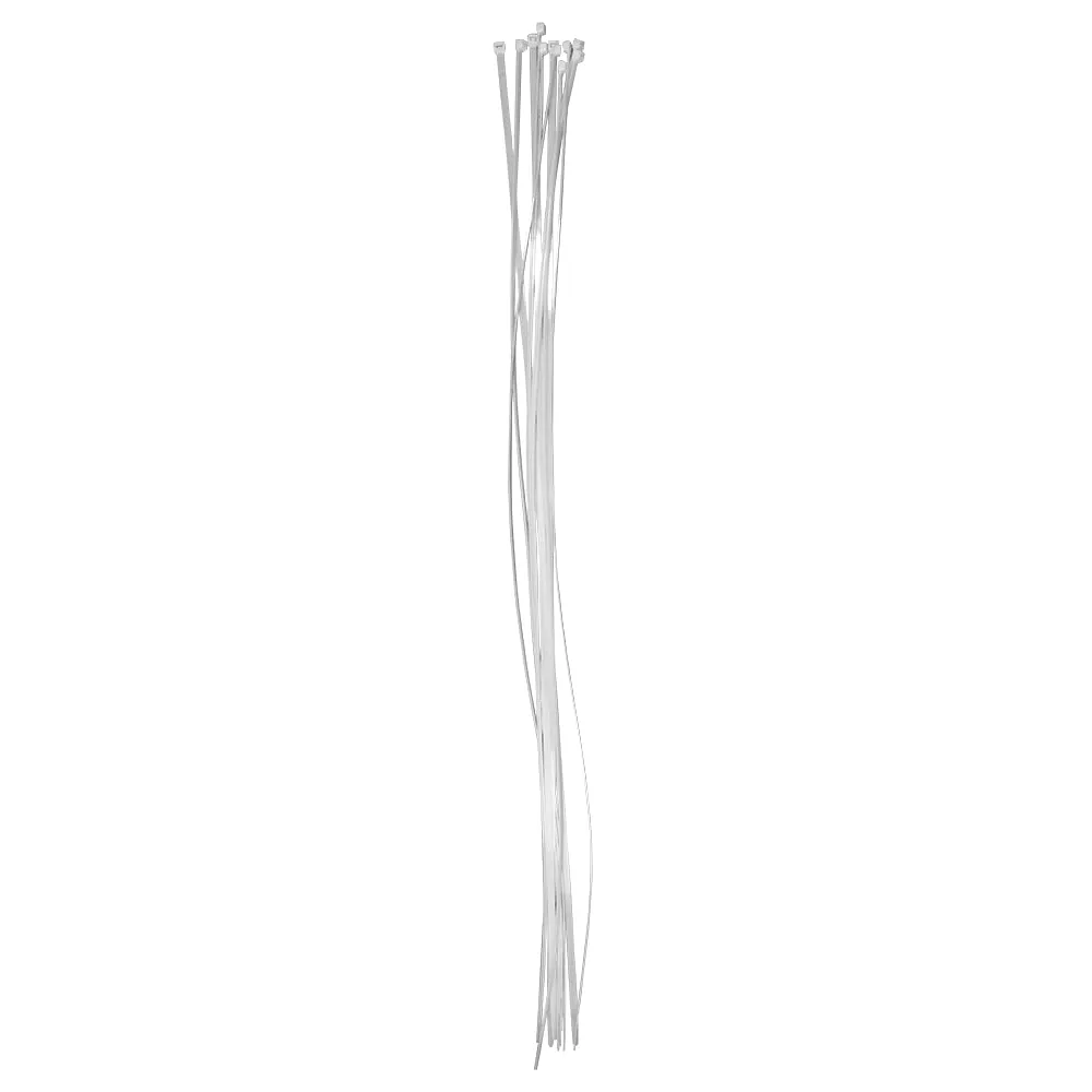 100 Pc Bag Natural White Nylon 48" Cable Zip Ties Self Locking Head UV Heat