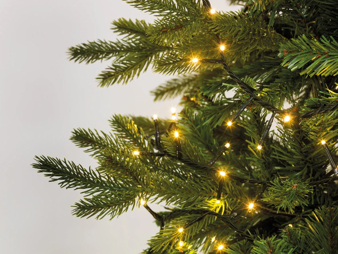 1000 LED Compact Tree Lights Warm white green wire