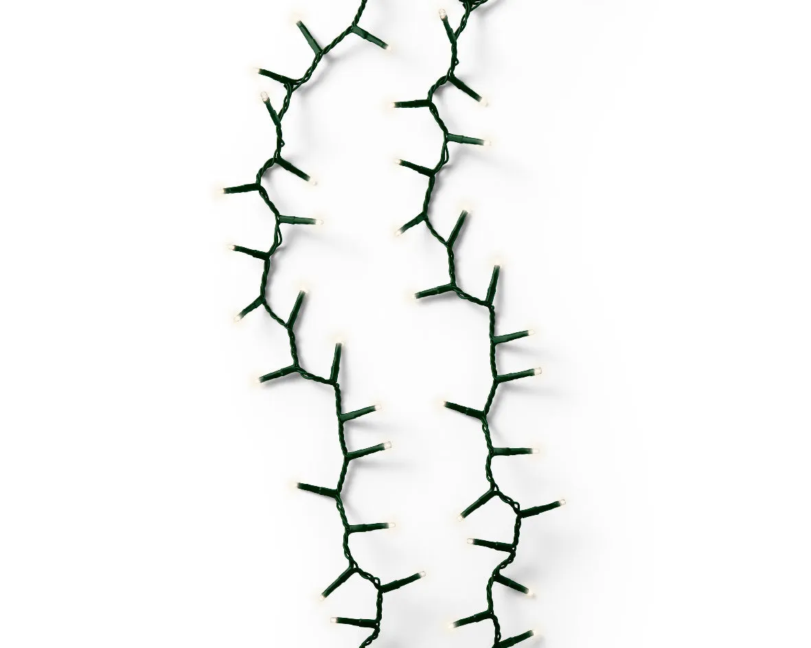 1000 LED Compact Tree Lights Warm white green wire