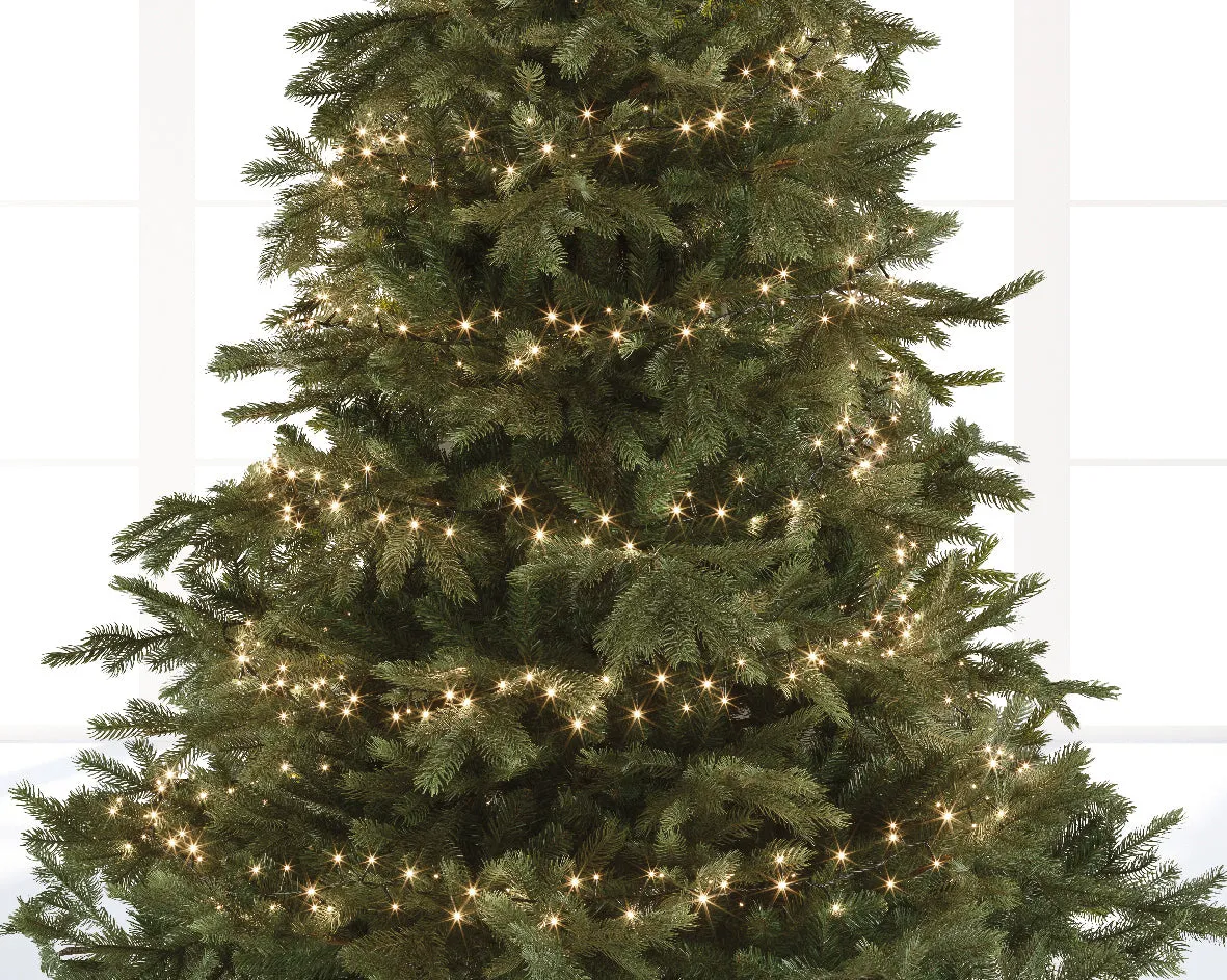 1000 LED Compact Tree Lights Warm white green wire