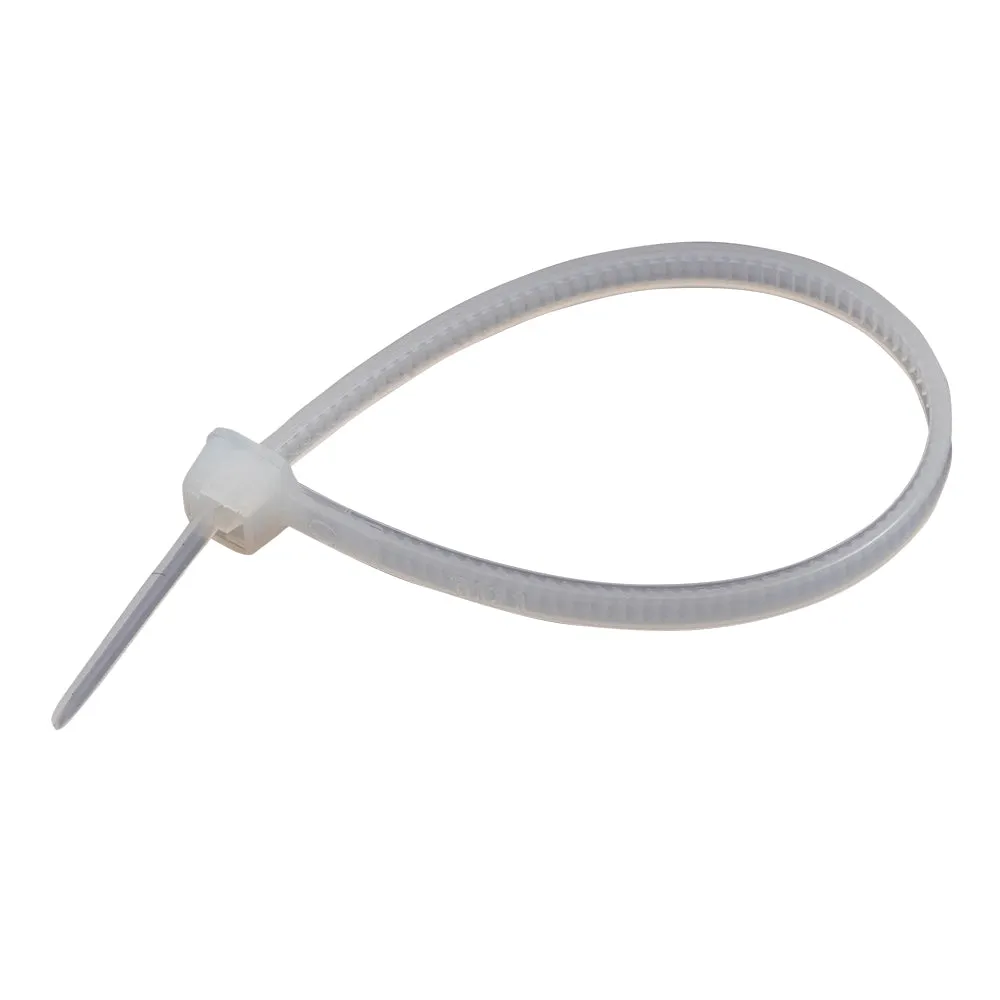 1000 Pc Bag Natural White Nylon 4" Cable Zip Ties Self Locking Head UV Heat