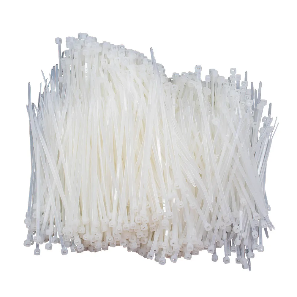 1000 Pc Bag Natural White Nylon 4" Cable Zip Ties Self Locking Head UV Heat