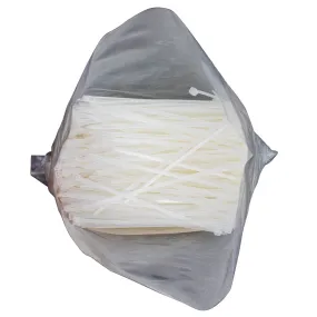 1000 Pc Bag Natural White Nylon 4" Cable Zip Ties Self Locking Head UV Heat