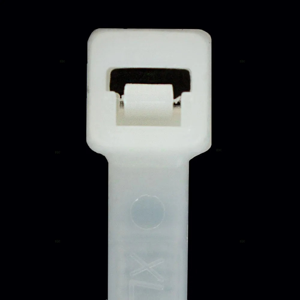 1000 Pc Bag Nylon 8" Natural White Cable Zip Ties Self Locking Head UV Heat