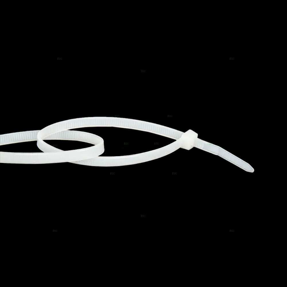 1000 Pc Bag Nylon 8" Natural White Cable Zip Ties Self Locking Head UV Heat