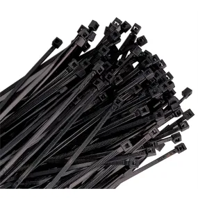 11" Black Nylon Wire Tie, 50 lb Tensile 100/pk