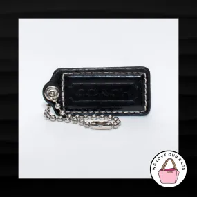 2.25" Medium COACH BLACK PATENT LEATHER KEY FOB BAG CHARM KEYCHAIN HANGTAG