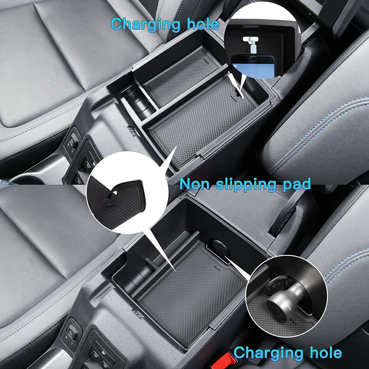 2PCS Center Console Organizer for 2021-2023 Ford Bronco