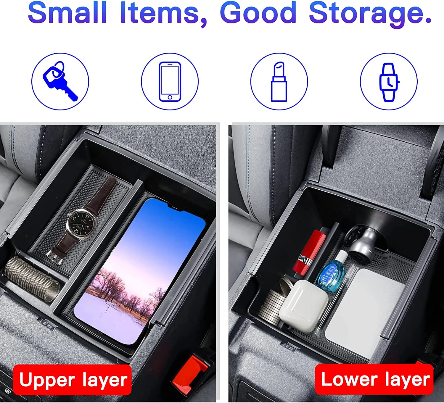 2PCS Center Console Organizer for 2021-2023 Ford Bronco