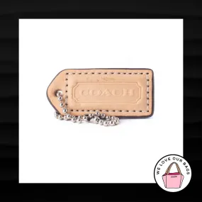 2" Medium COACH NUDE TAN LEATHER KEY FOB BAG CHARM KEYCHAIN HANGTAG TAG