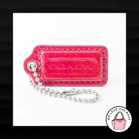 2" Medium COACH PINK SILVER LEATHER KEY FOB BAG CHARM KEYCHAIN HANGTAG TAG
