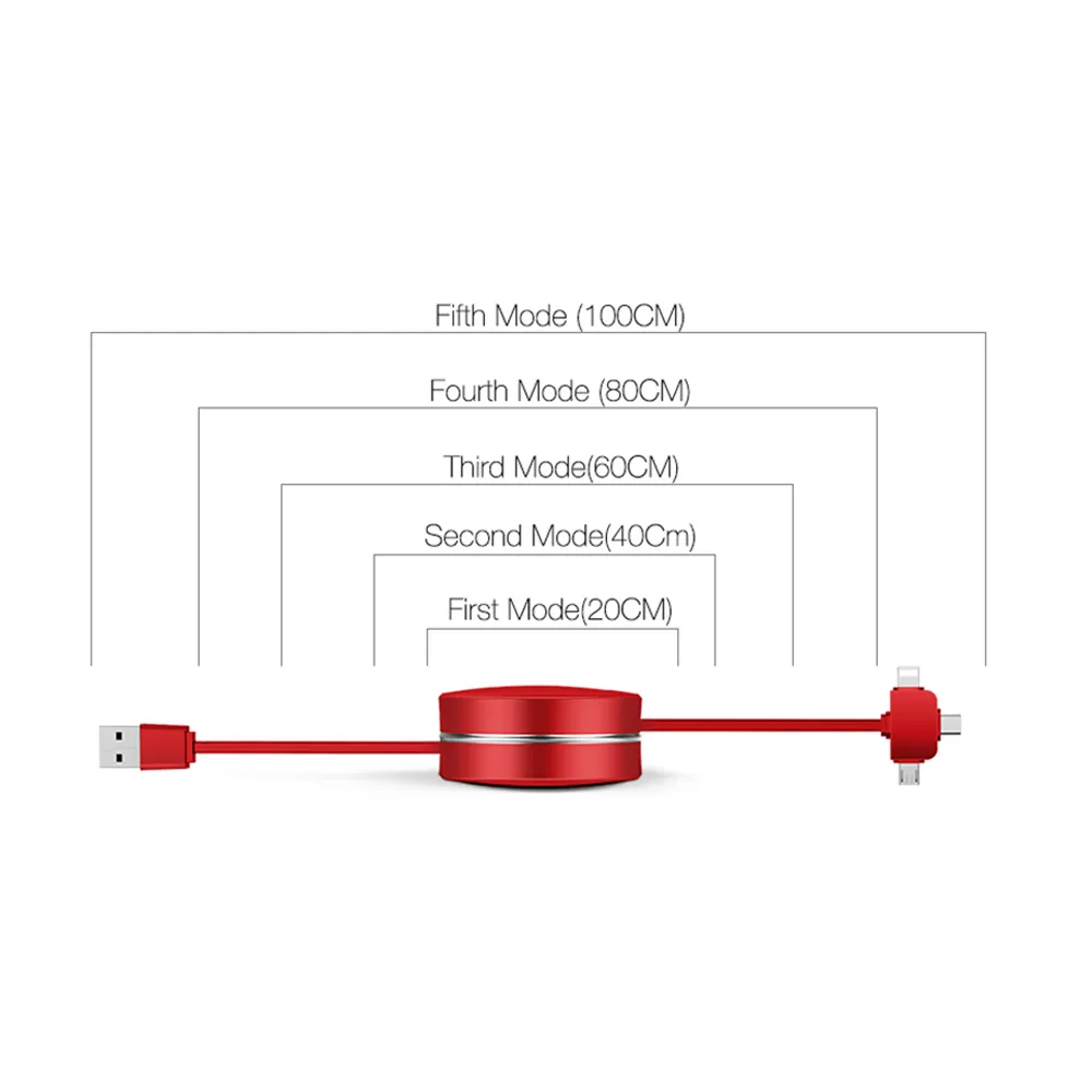 3 IN 1 RETRACTABLE DATA CHARGING IPHONE CABLE