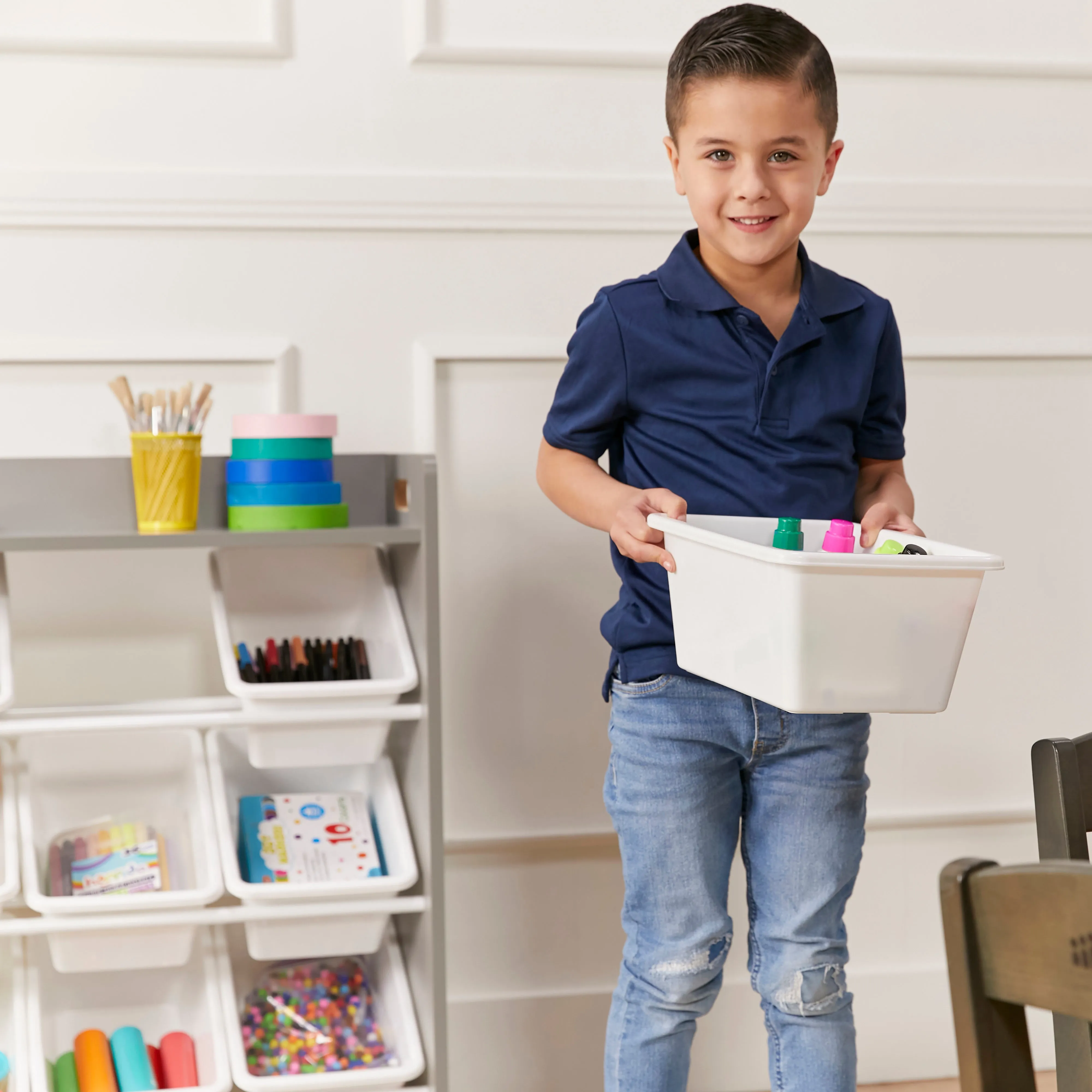 3-Tier Organizer with Shelf and 9 Bins, Toy Storage