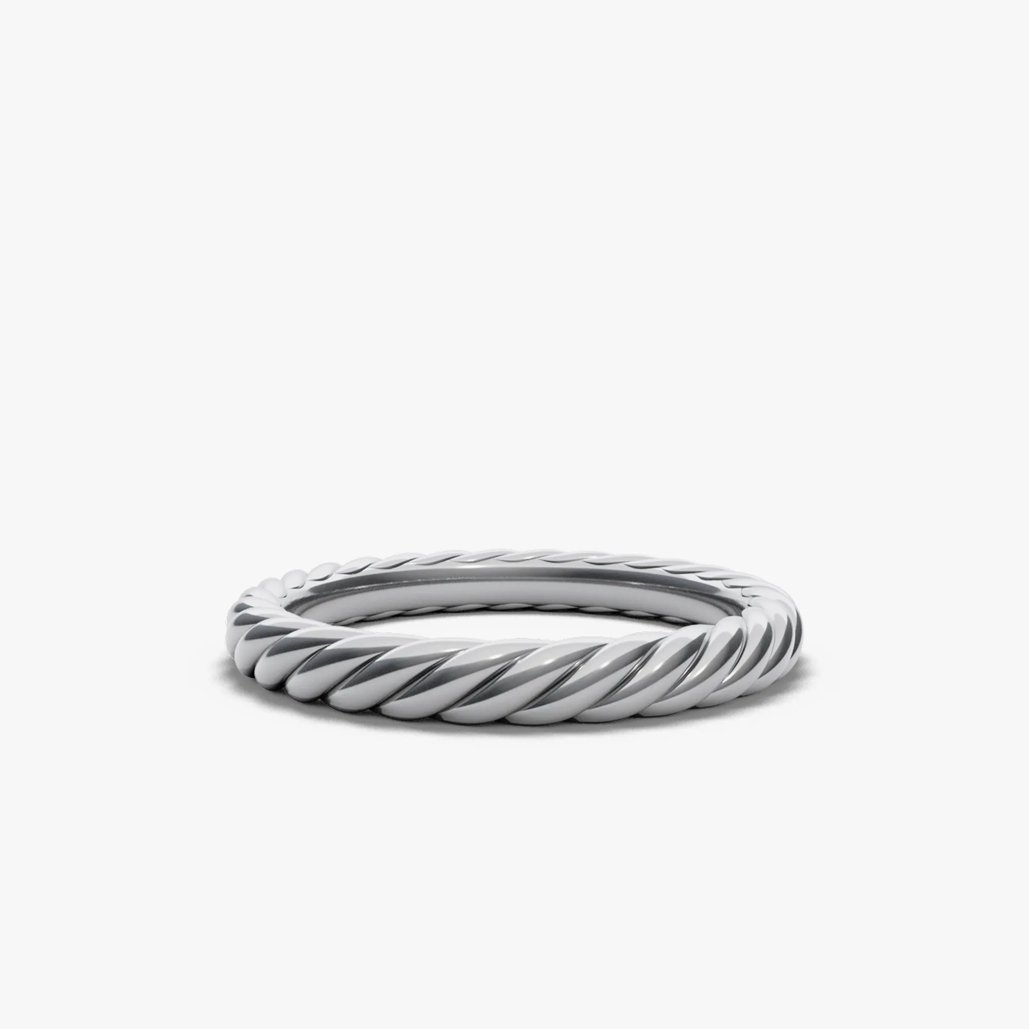 3.4MM MODERN CABLE BAND RING SIL