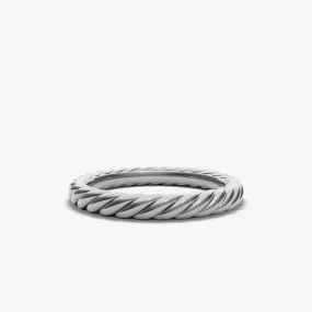 3.4MM MODERN CABLE BAND RING SIL