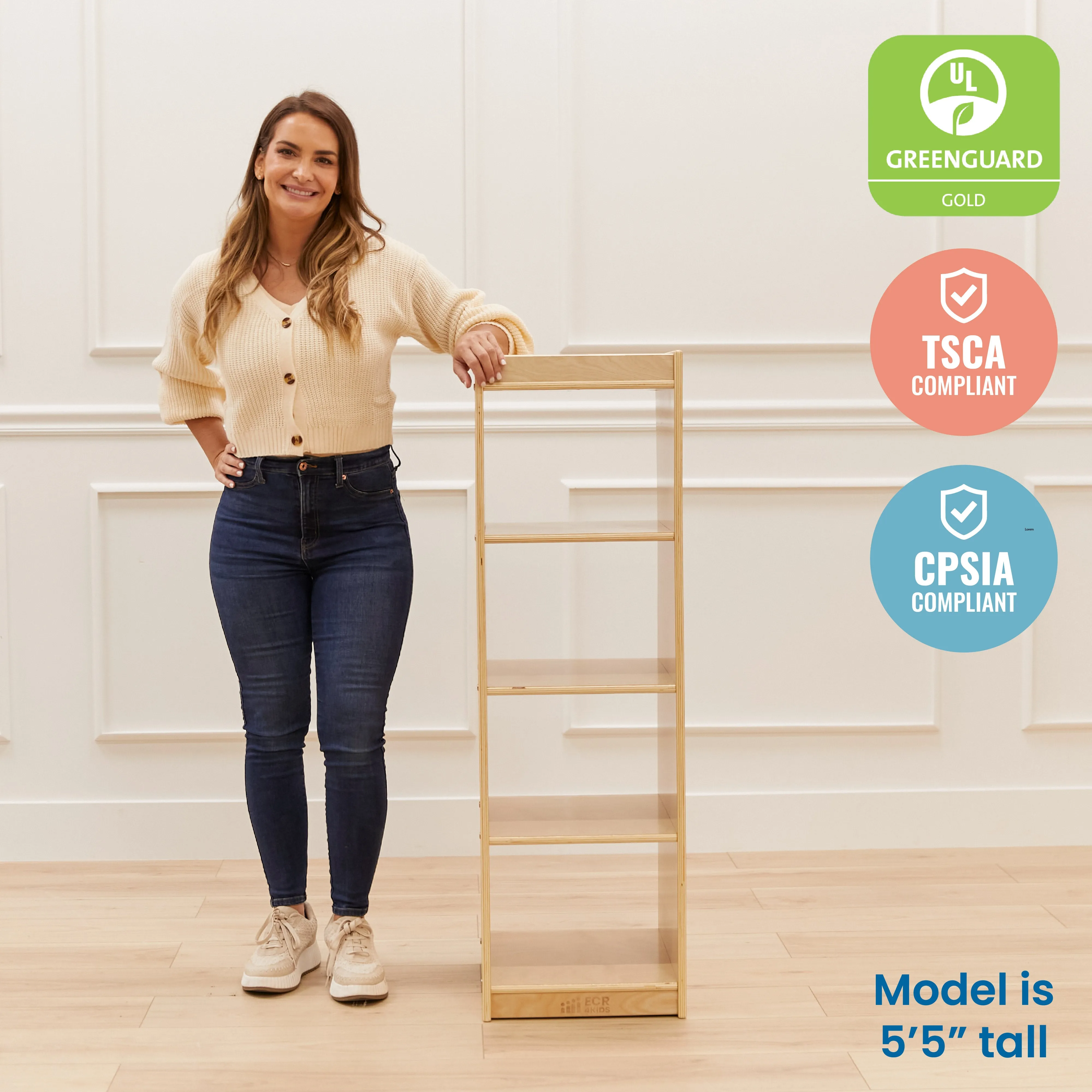 4-Cube Vertical Storage Cabinet, Display Shelf