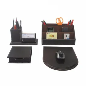 4-Piece Set Leather Desk Organizer