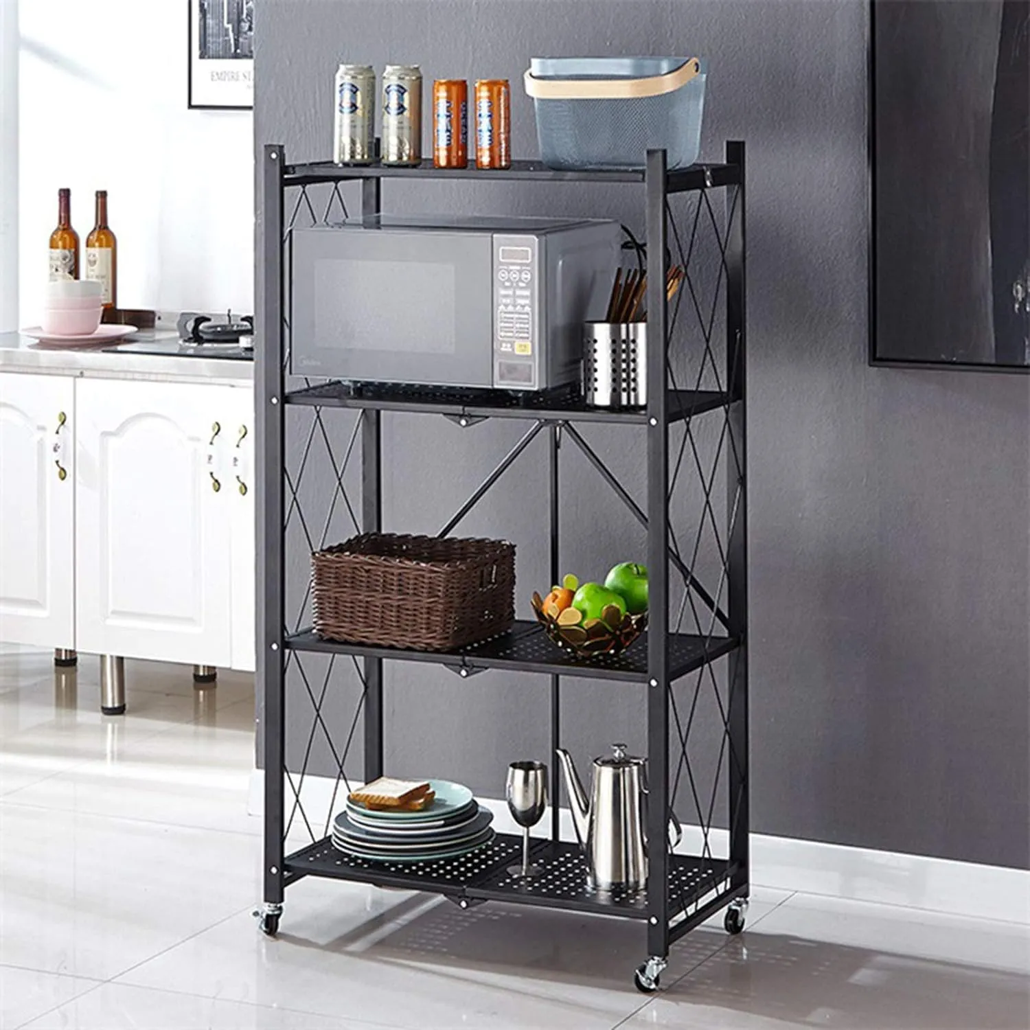 4-Shelf Storage Kitchen Trolly