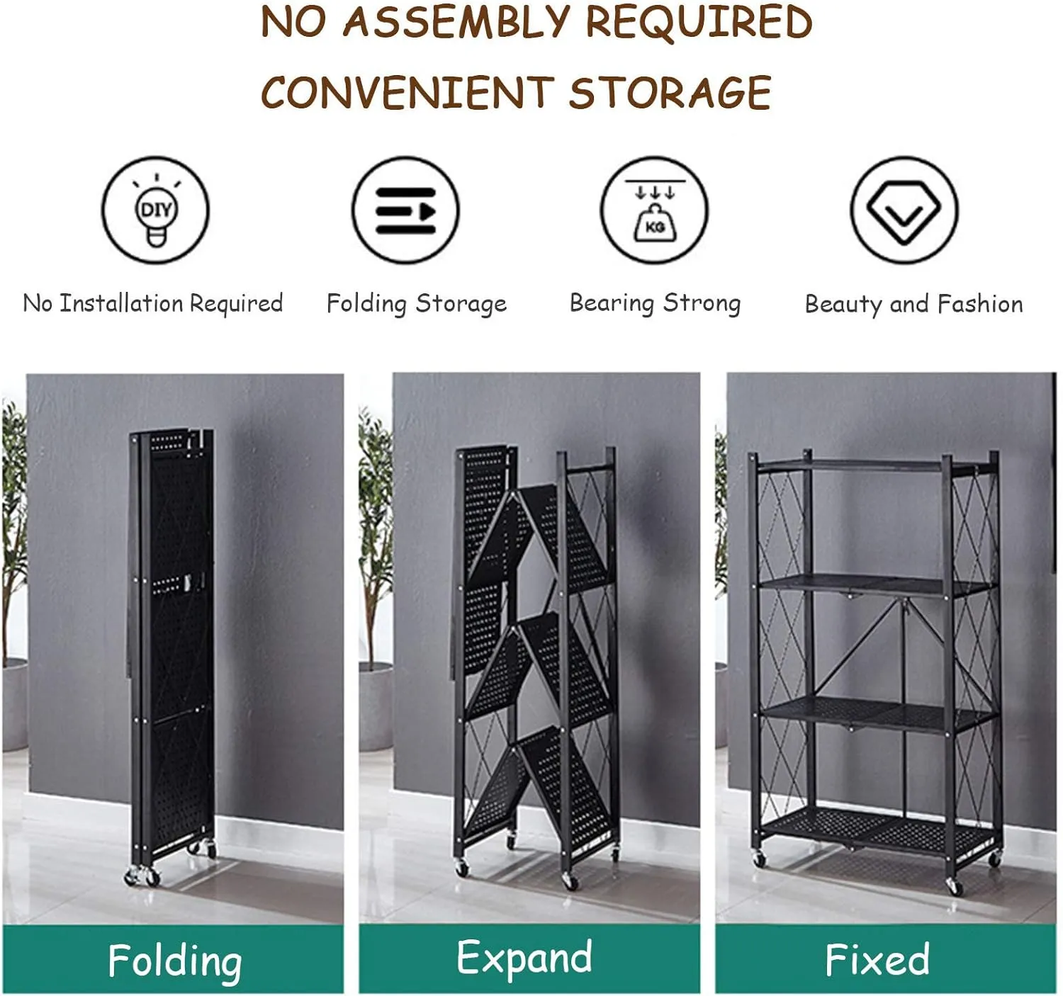 4-Shelf Storage Kitchen Trolly