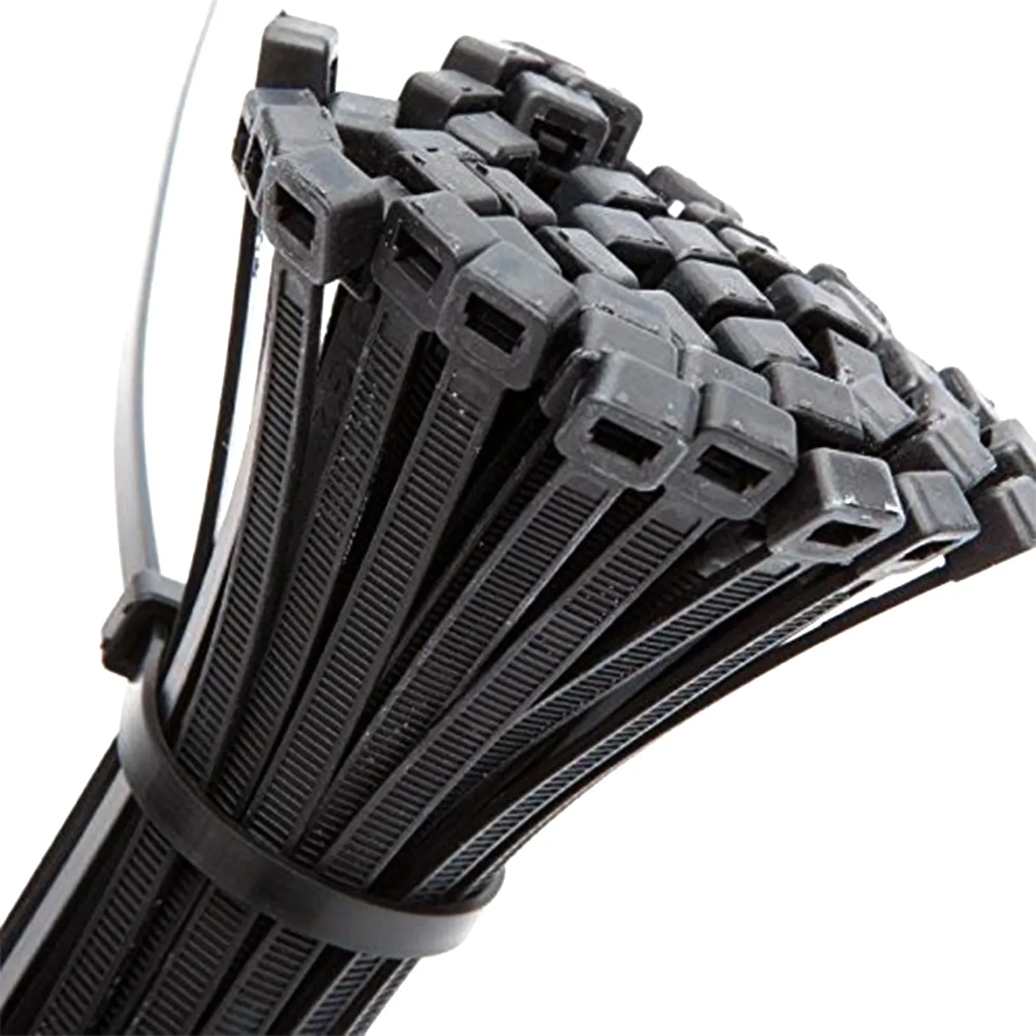 4Inch Nylon Self Locking Cable Ties, Heavy Duty Strong Zip Wire Tie. Pack of 100pc - Black