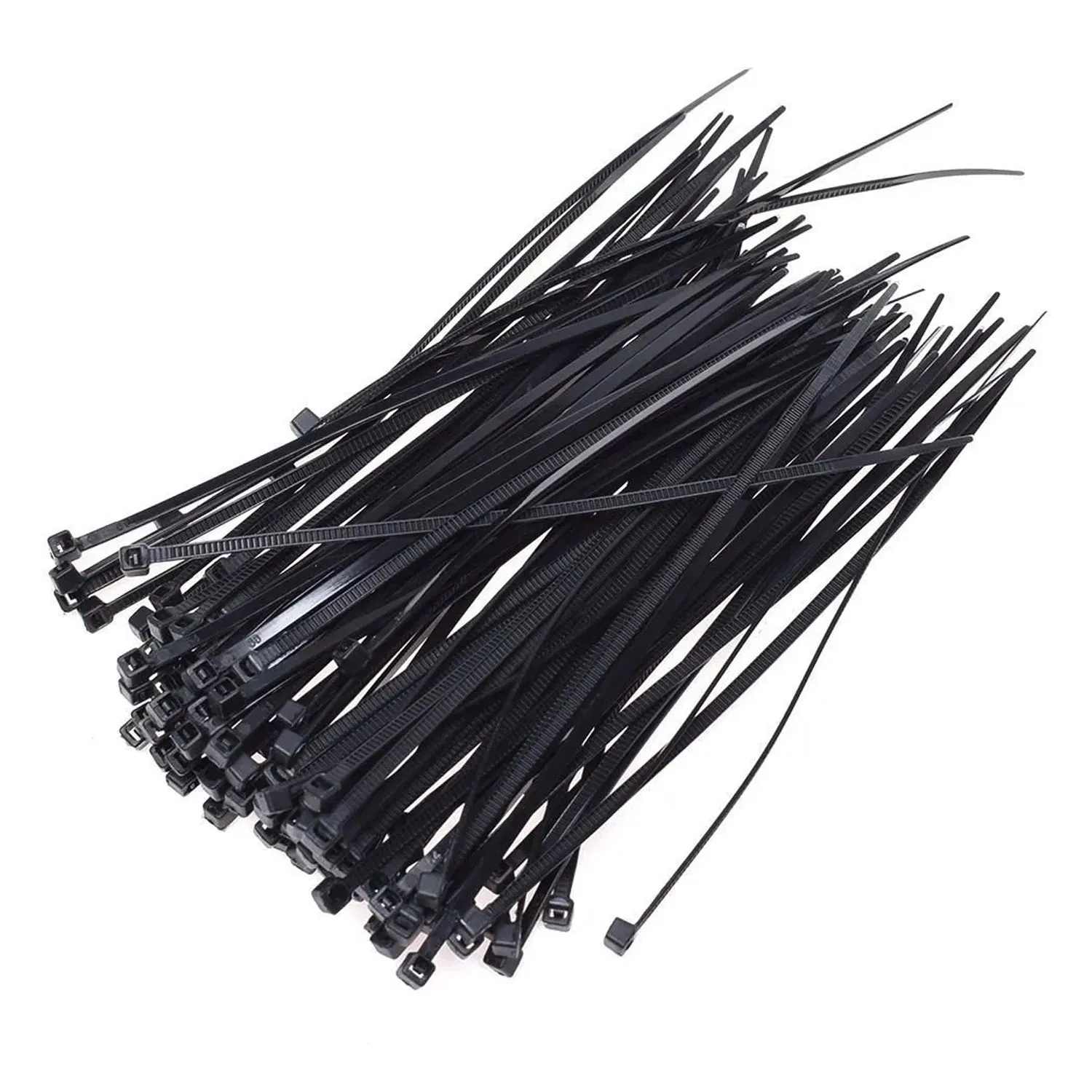 4Inch Nylon Self Locking Cable Ties, Heavy Duty Strong Zip Wire Tie. Pack of 100pc - Black