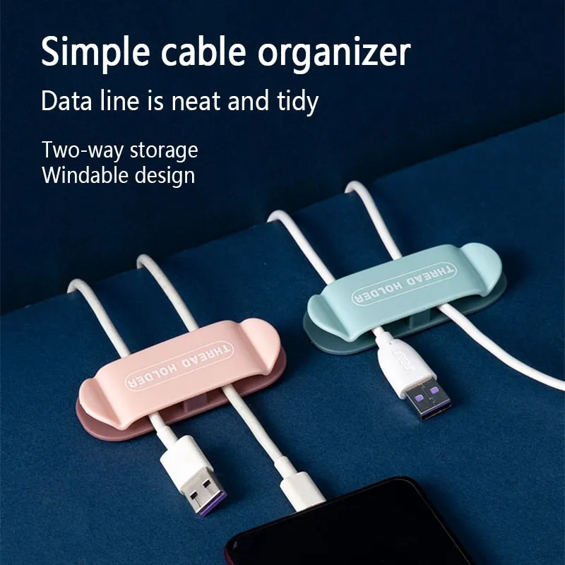 4pcs Creative Sticky Cable Organizer Clips
