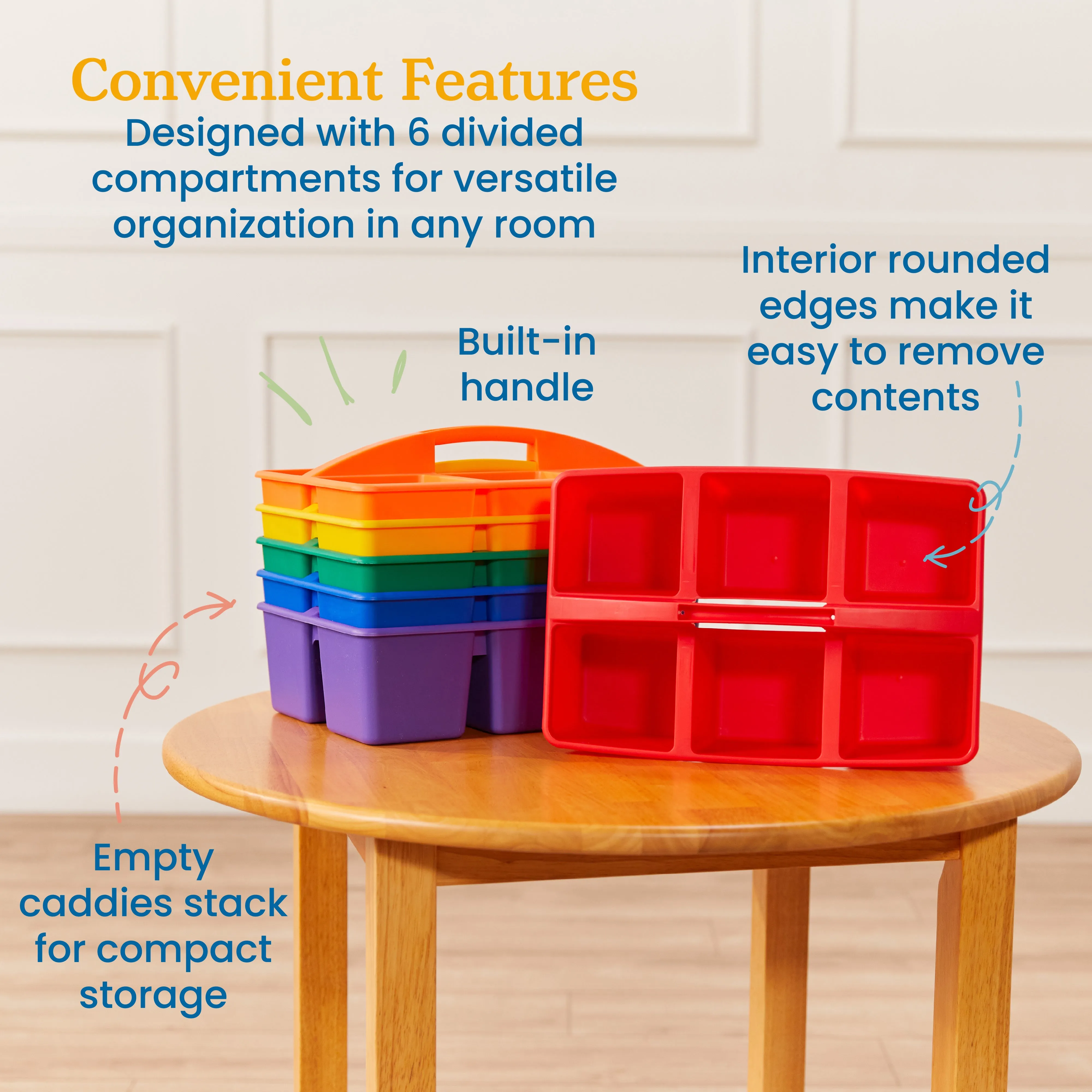 6-Compartment Large Caddy, Storage Organizer
