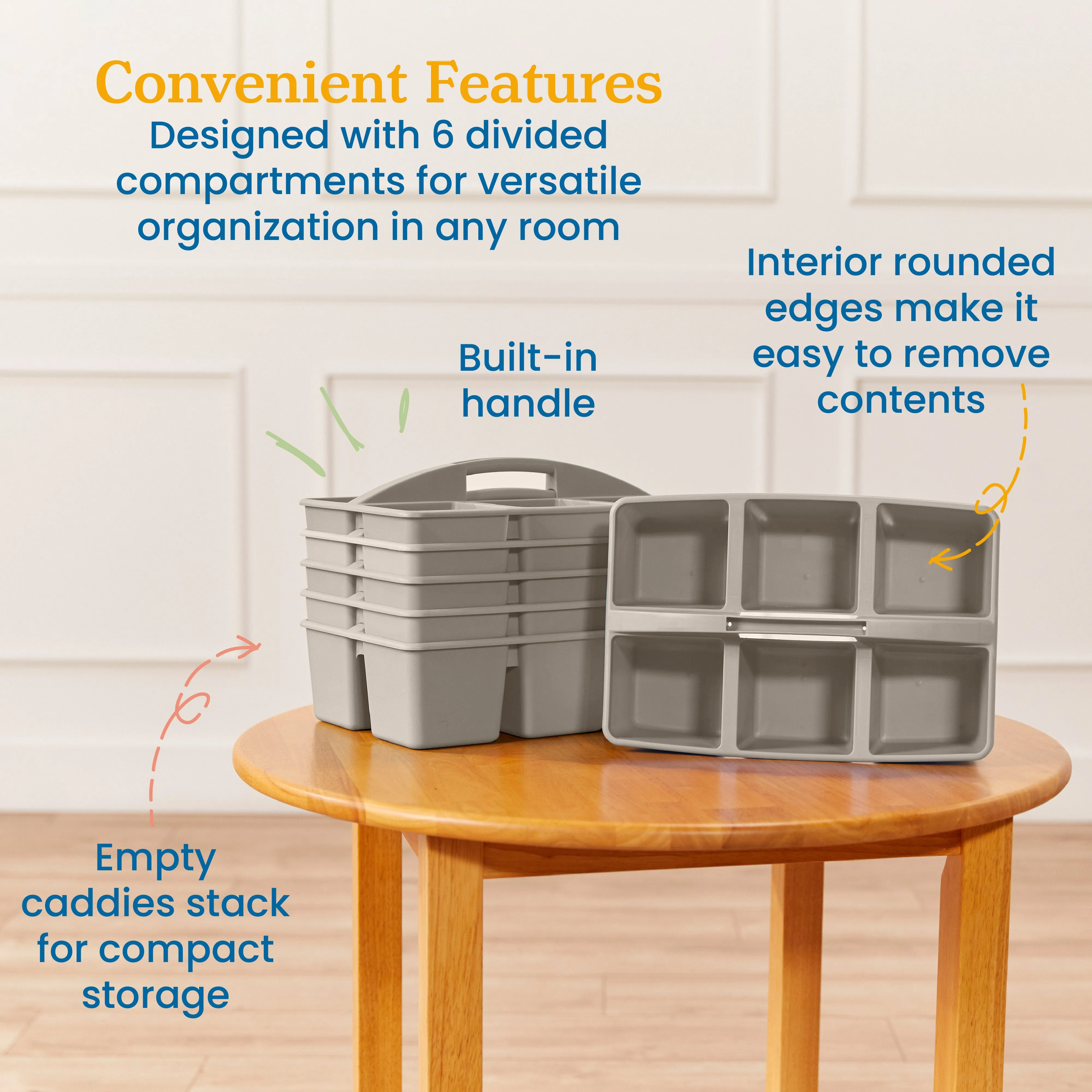 6-Compartment Large Caddy, Storage Organizer