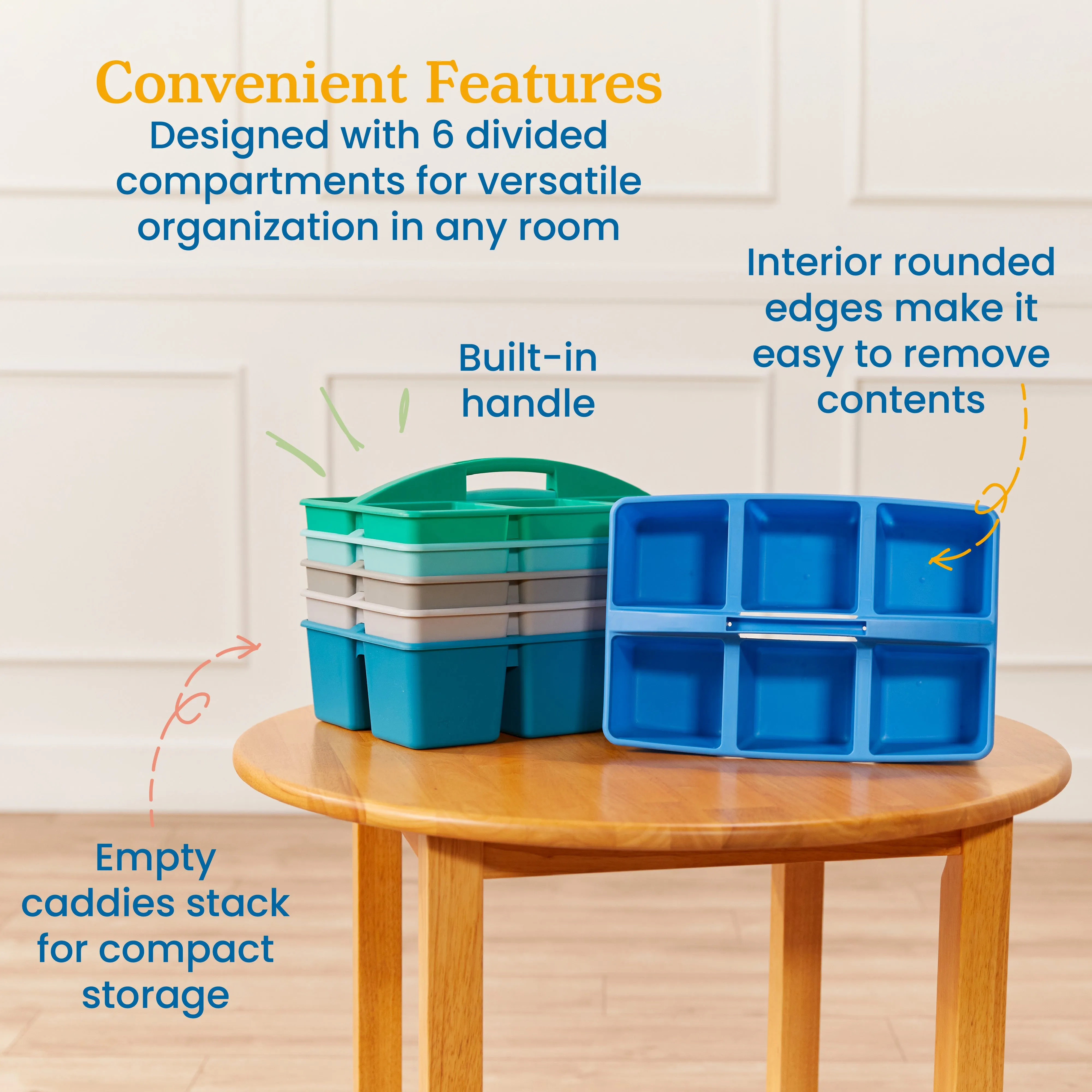 6-Compartment Large Caddy, Storage Organizer