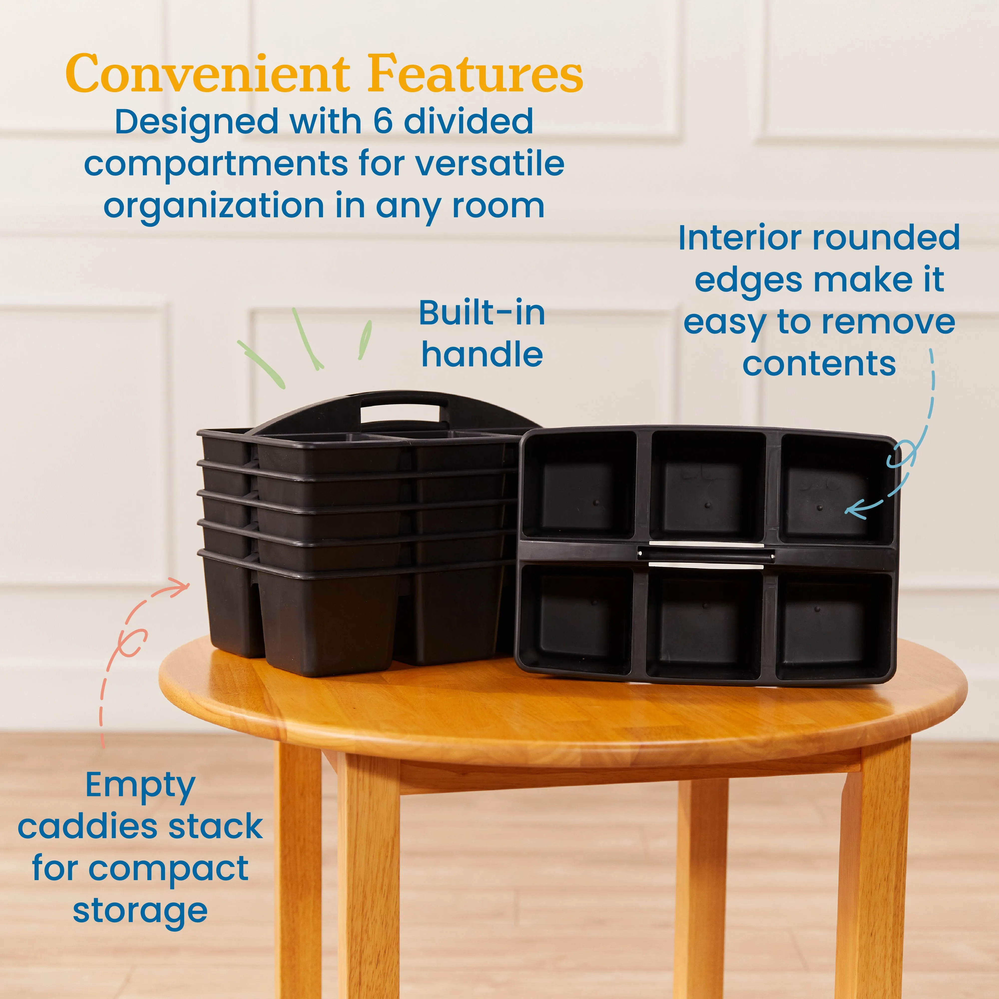 6-Compartment Large Caddy, Storage Organizer