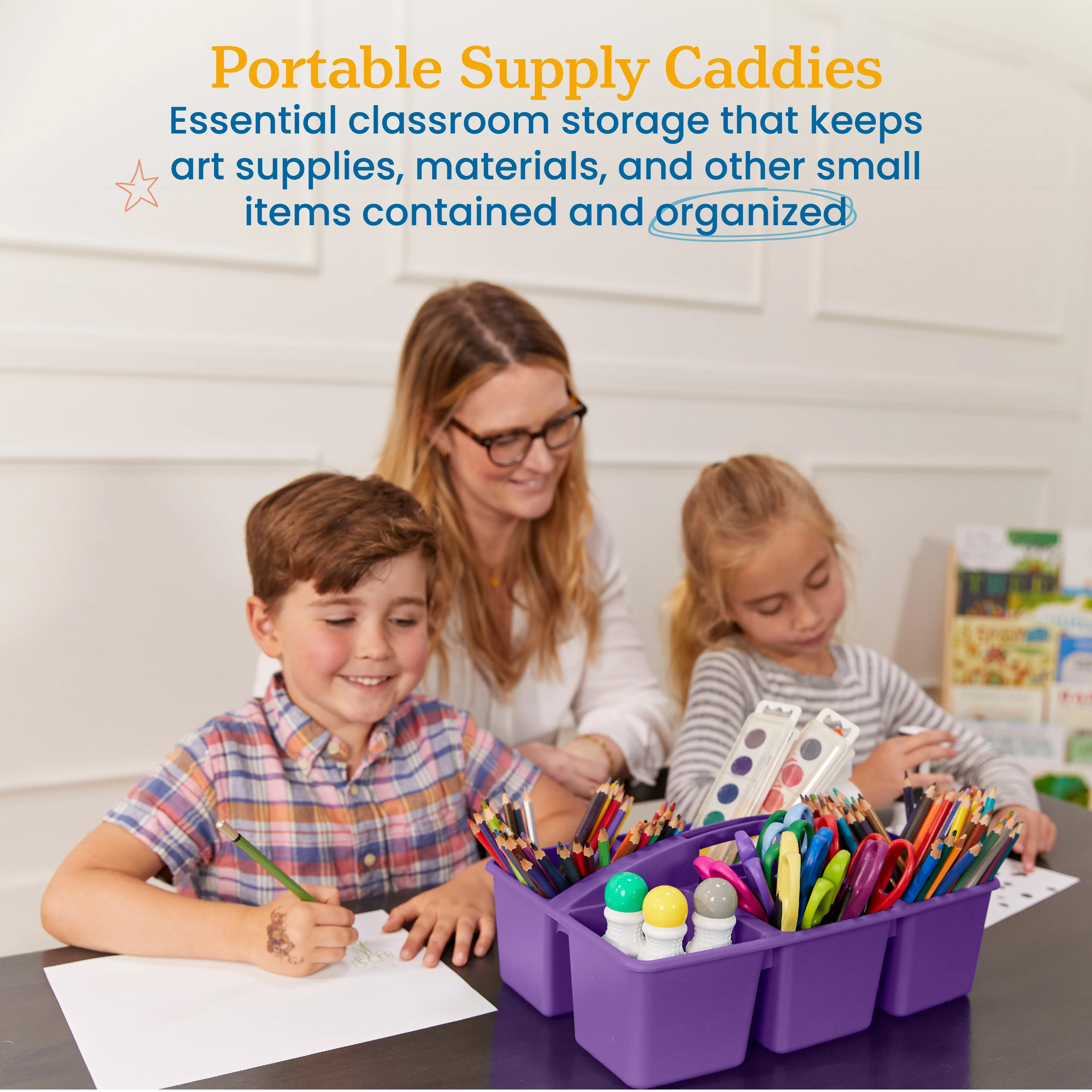 6-Compartment Large Caddy, Storage Organizer