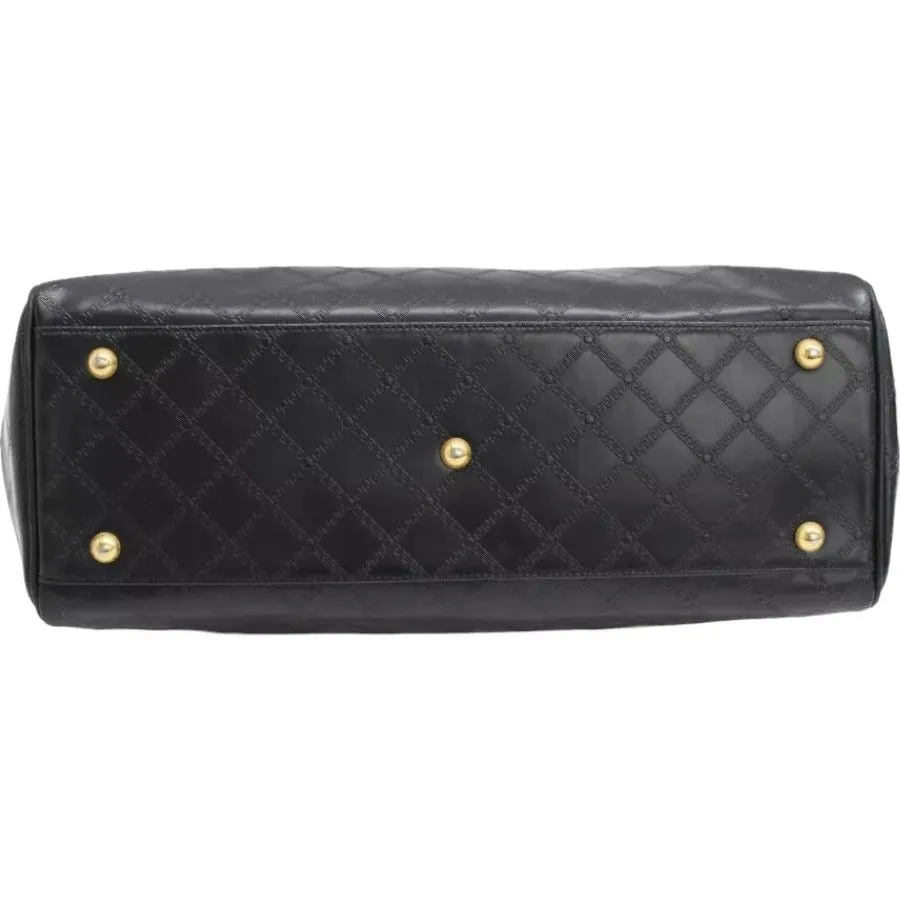 698558AM (S6) Versace Satchel Bag Black Leather