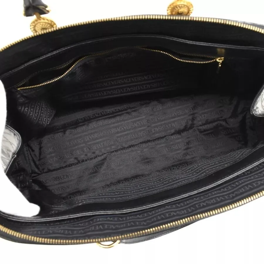 698558AM (S6) Versace Satchel Bag Black Leather
