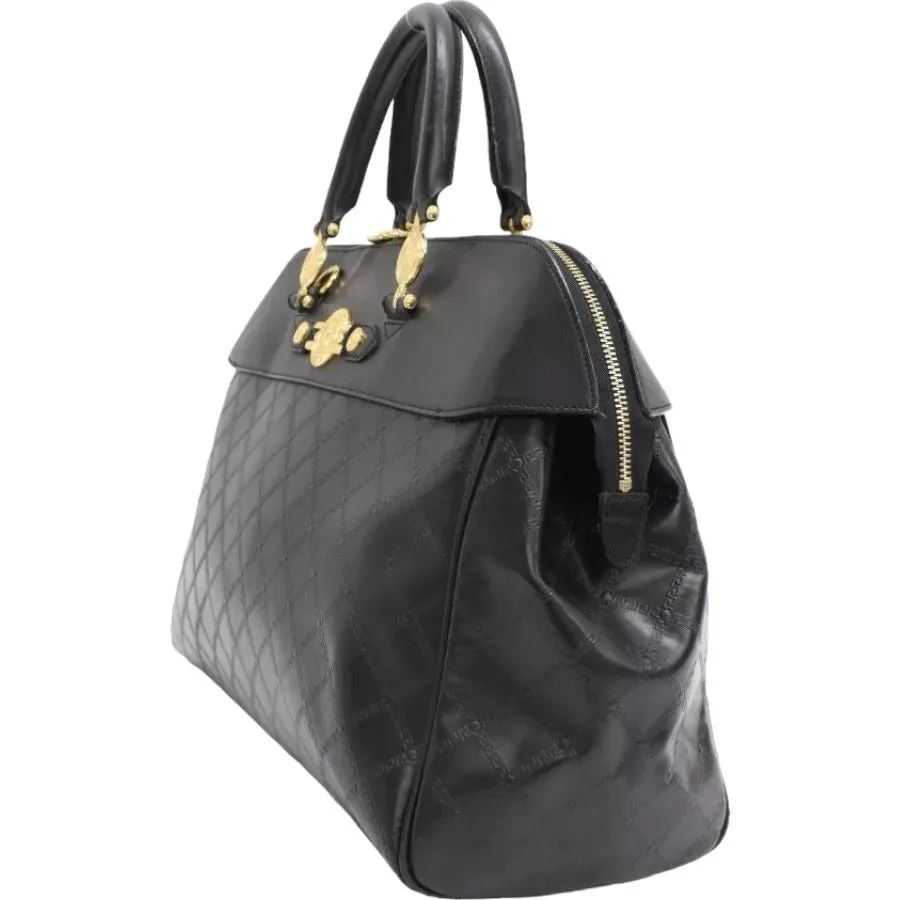 698558AM (S6) Versace Satchel Bag Black Leather