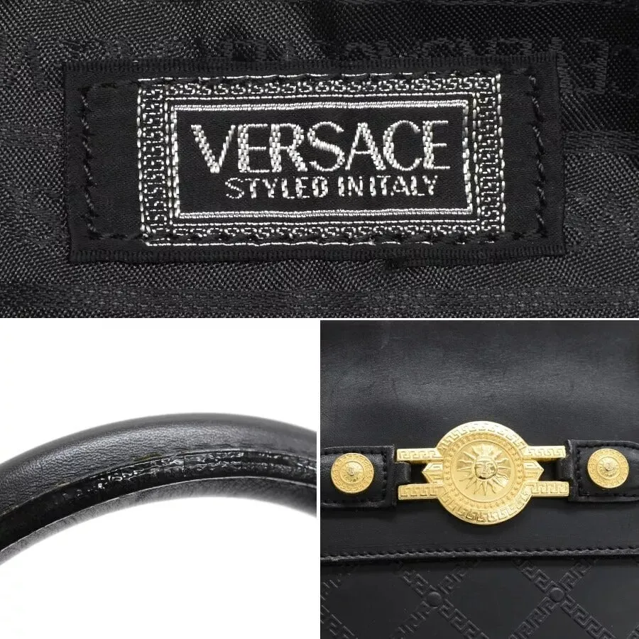 698558AM (S6) Versace Satchel Bag Black Leather