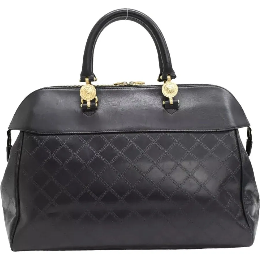 698558AM (S6) Versace Satchel Bag Black Leather