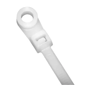 7.0" Natural Wire Tie with Mounting Head, 50lb Tensile 100/pk