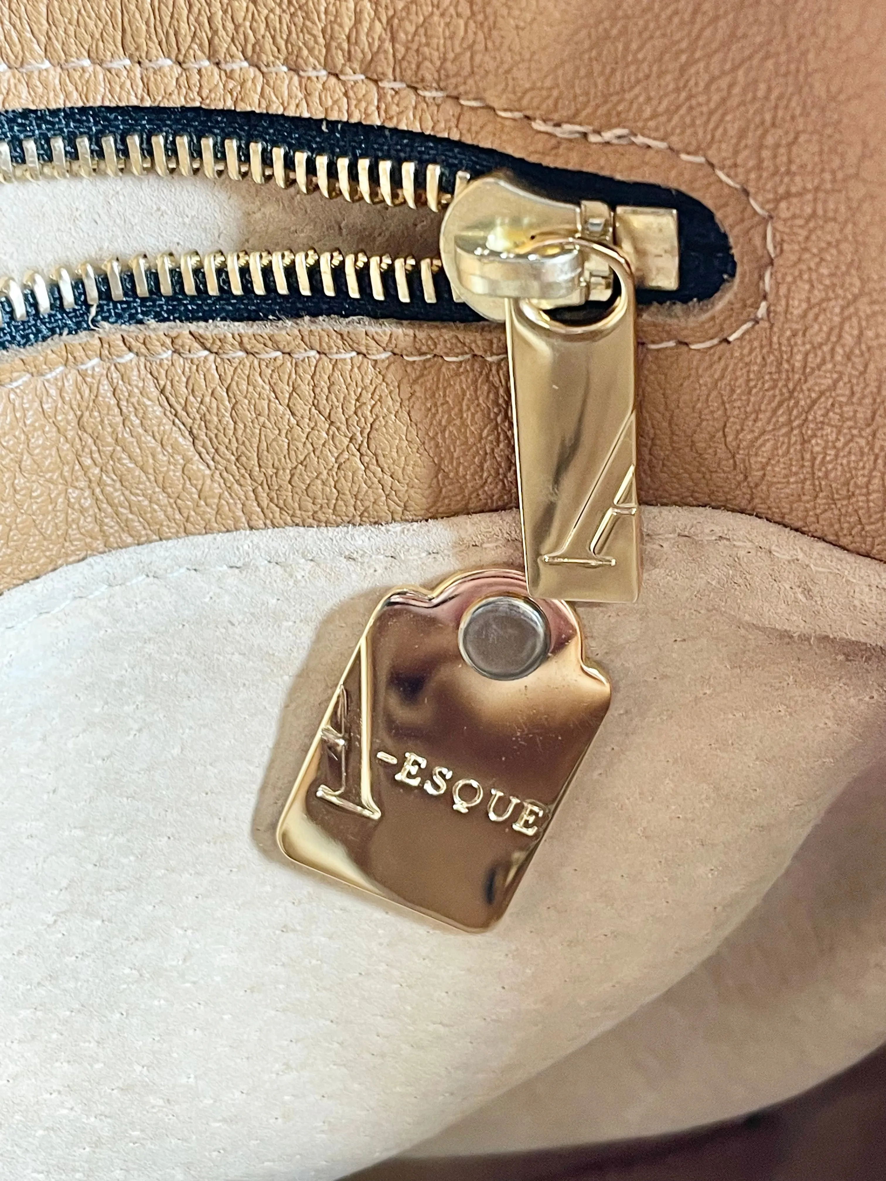 A-Esque Ochre Grained Leather Large Shoulder Bag