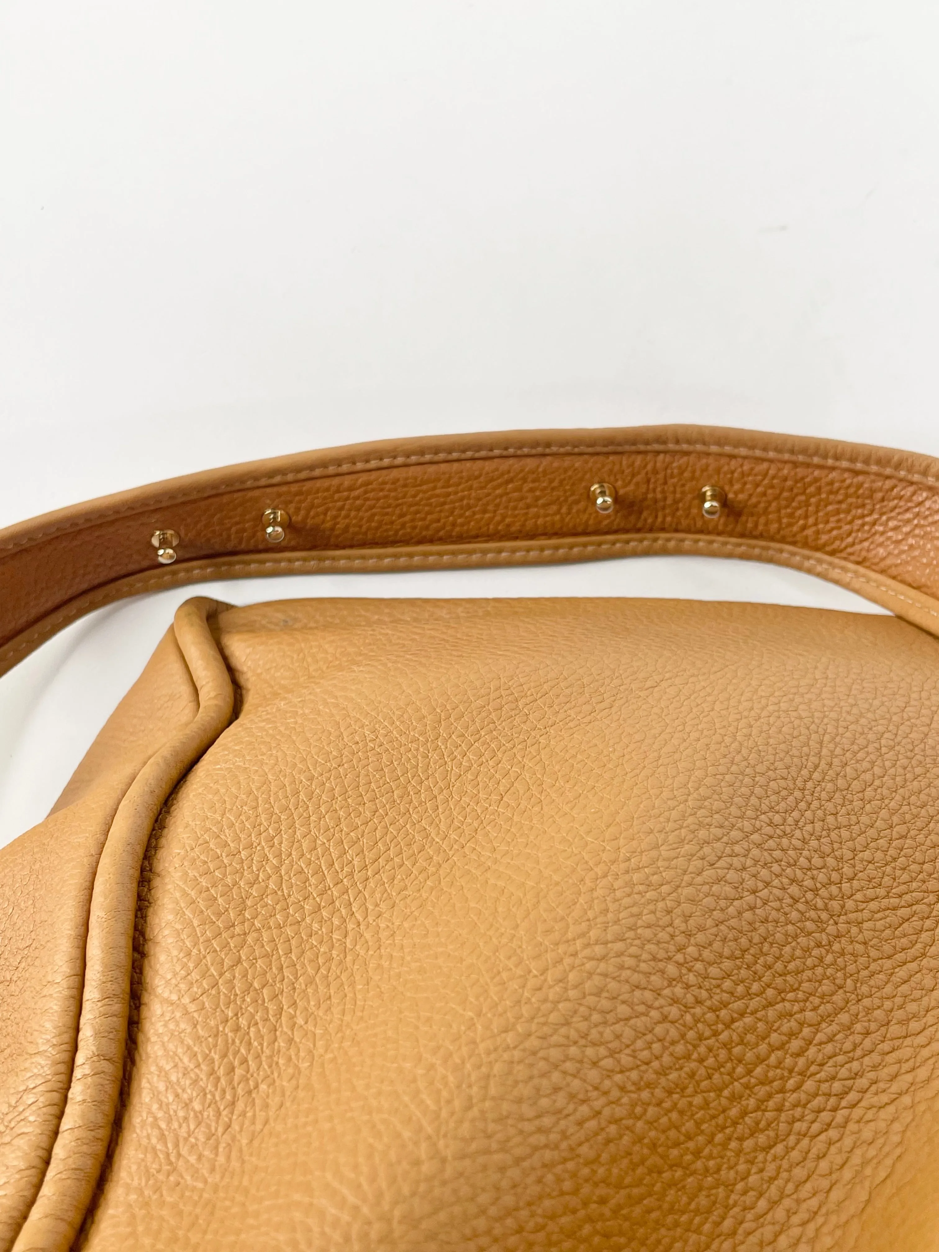 A-Esque Ochre Grained Leather Large Shoulder Bag