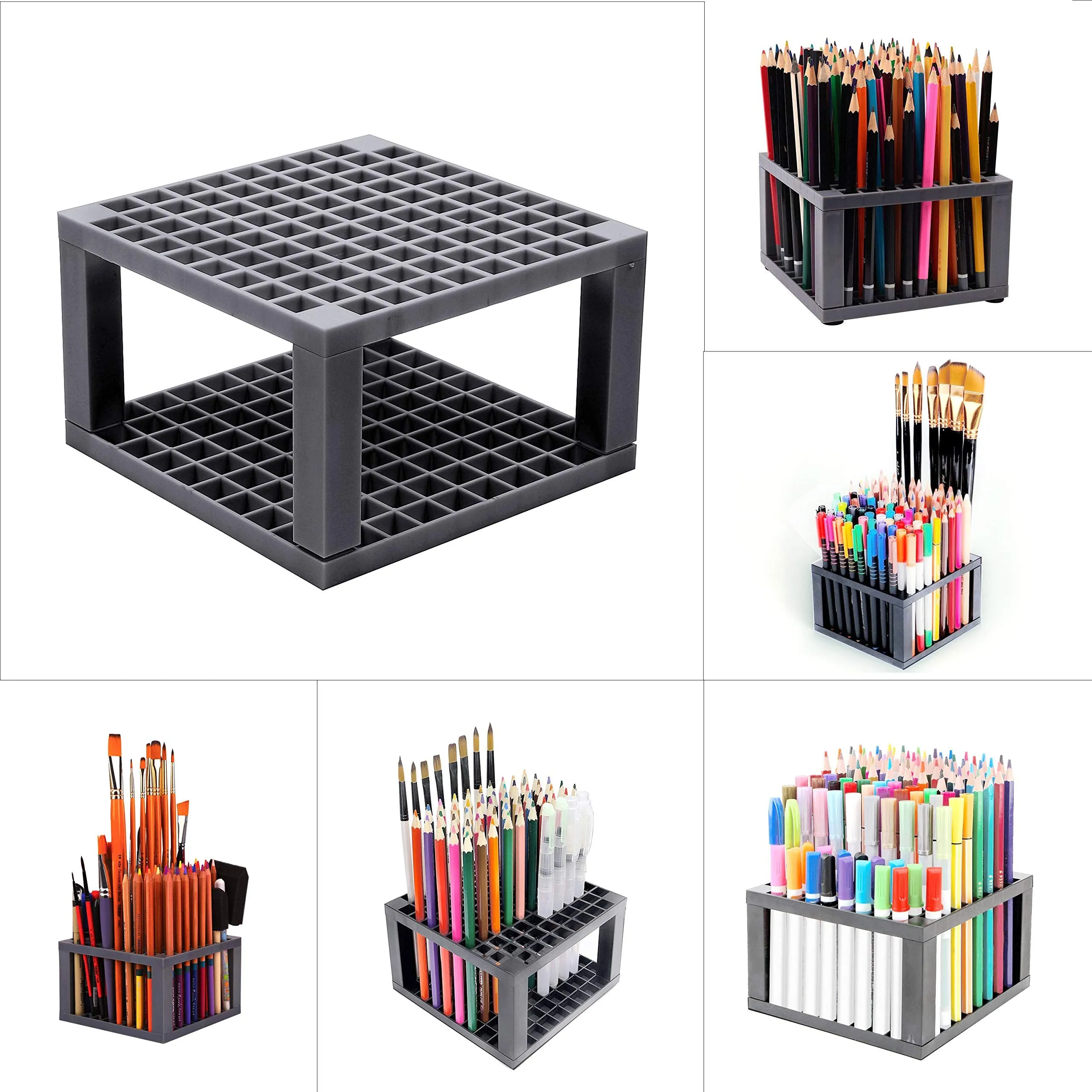 ABOUT SPACE 96 Holes Pencil & Brush Holder (Grey)