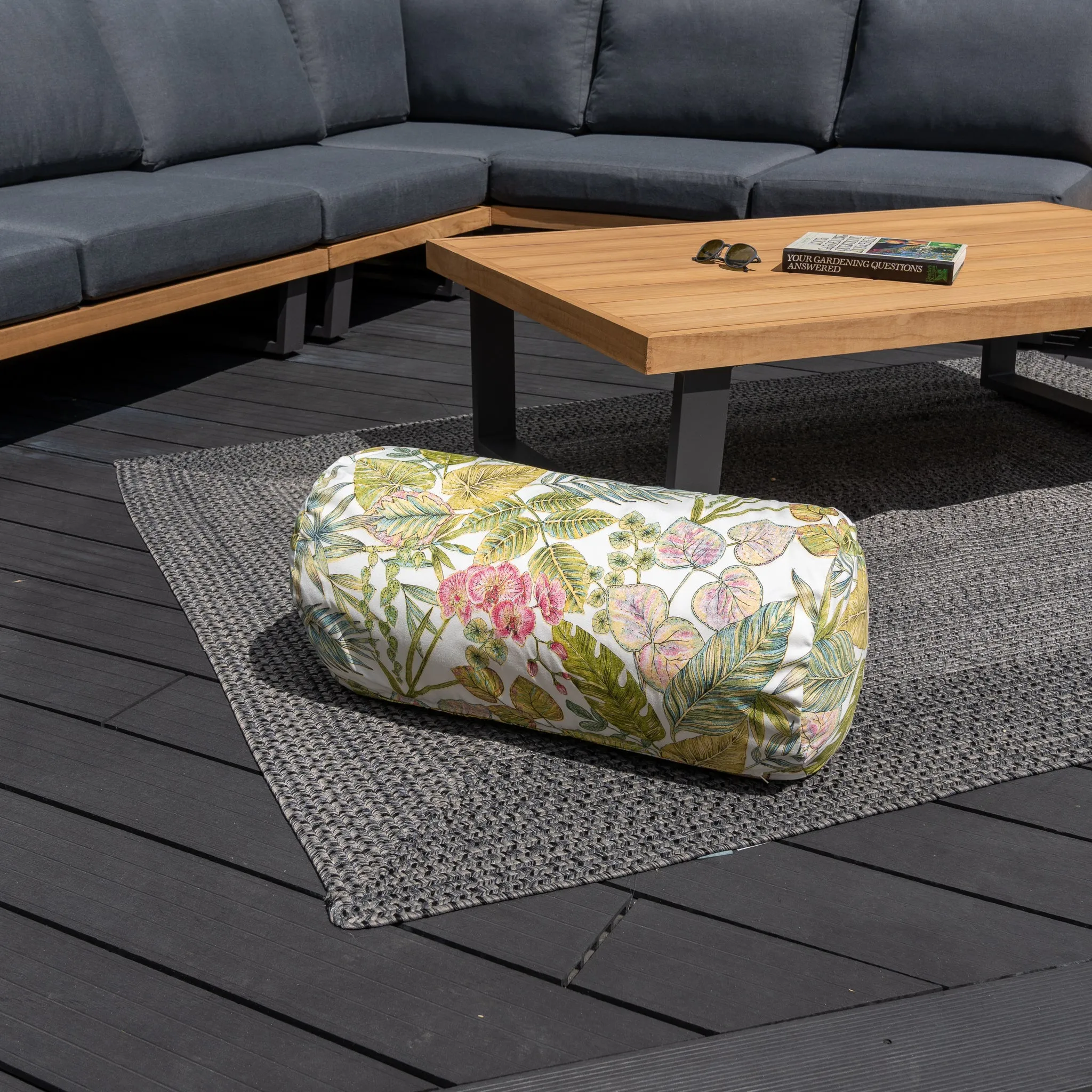 Acrisol Bouquet Multi Large Round Bolster Floor Cushion - 72cm x 35cm