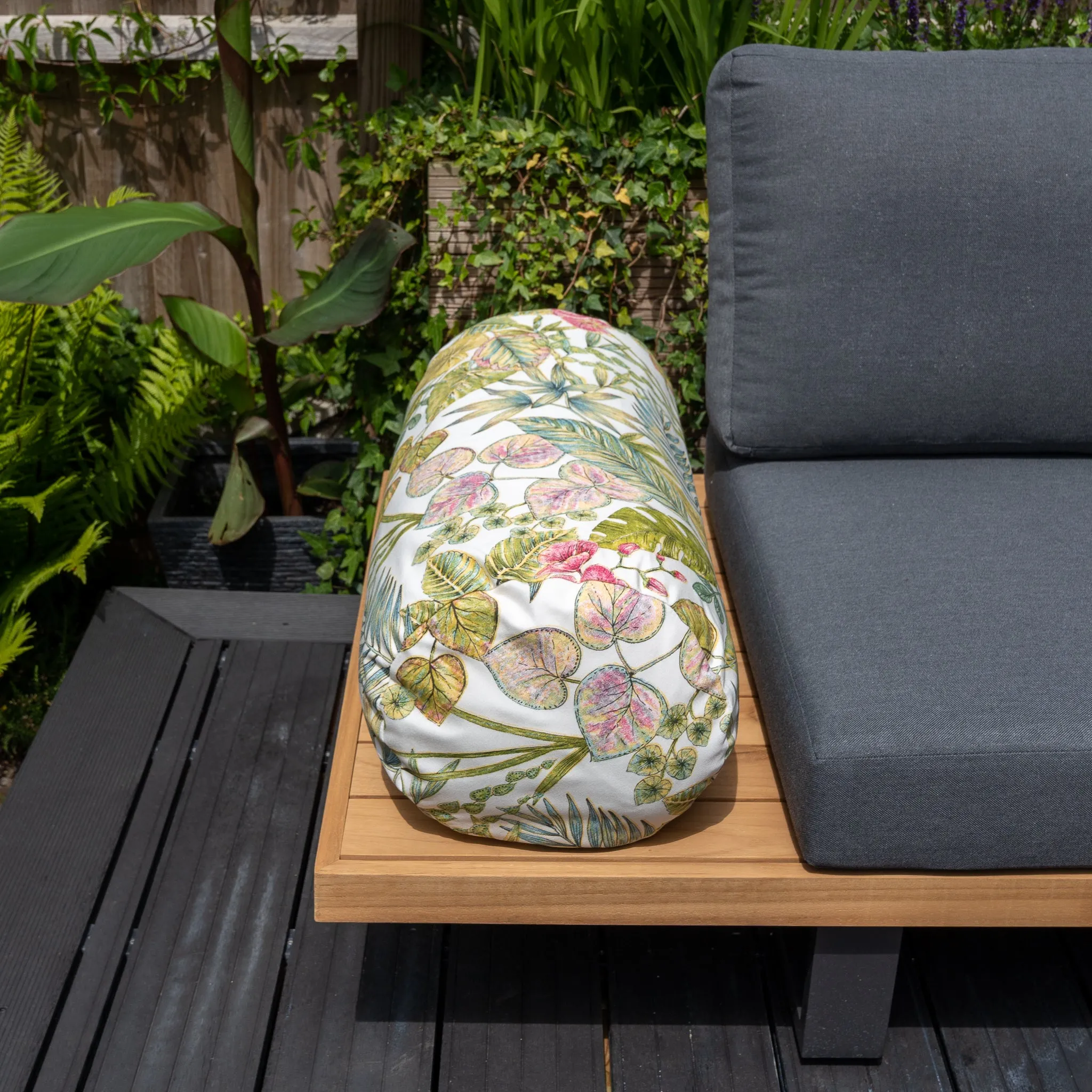 Acrisol Bouquet Multi Large Round Bolster Floor Cushion - 72cm x 35cm