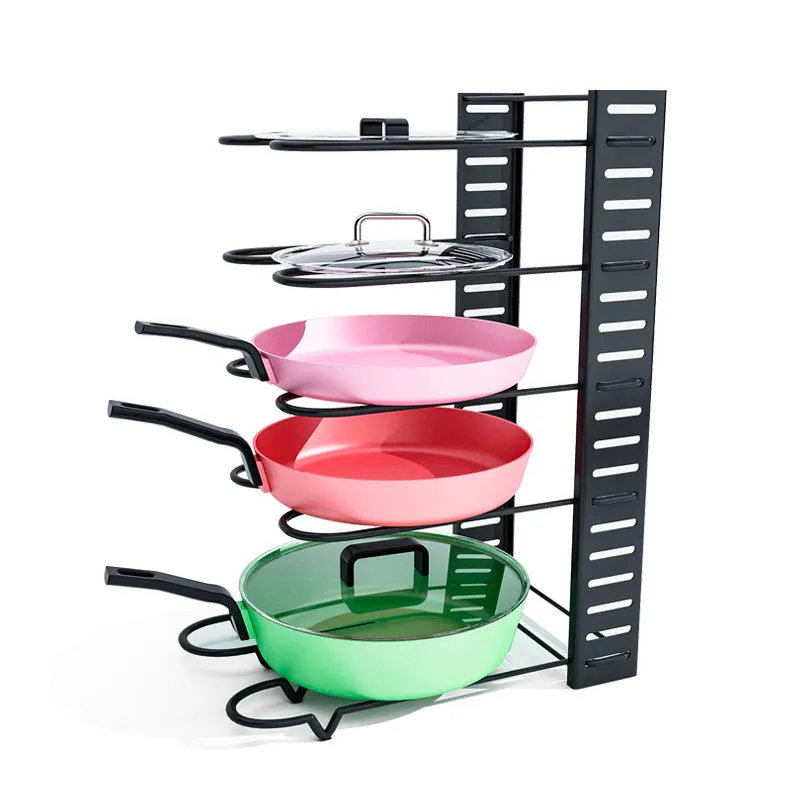 Adjustable 8 Tier Pan and Pot Lid Holder Rack