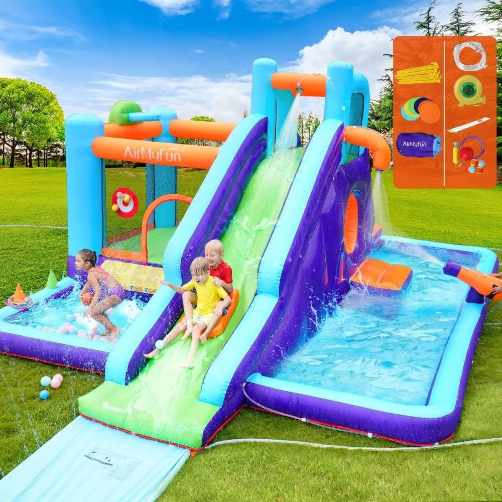AirMyFun 11 Play Zones Inflatable Water Slide Trampoline Bounce House Splash