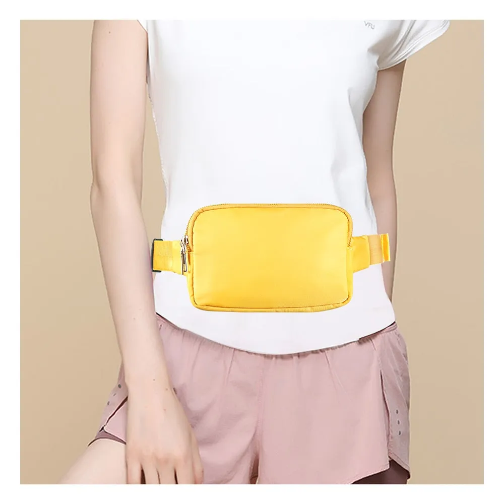 Anypack Waist Bag Orange Dual Zipper Crossbobdy Belt Bag with Adjustable Strap