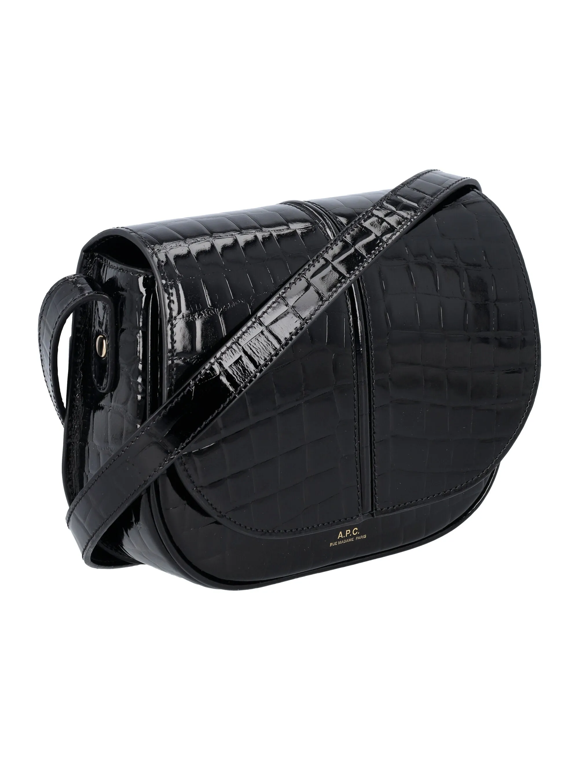 A.P.C. Betty Logo Embossed Foldover Crossbody Bag