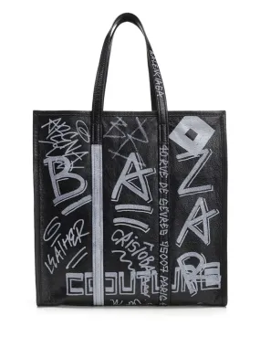 Balenciaga Bazar Graffiti M Shopper Tote Bag